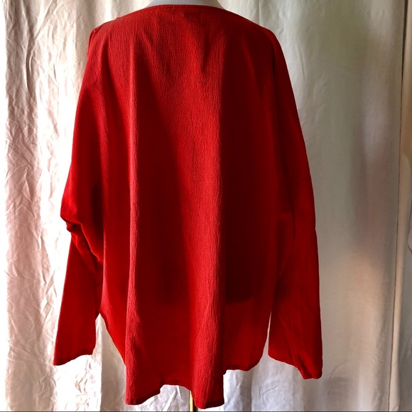 Chico's Textured Coral High Low Blouse (L) - Picture 2 of 4